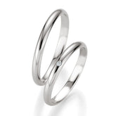 Breuning Trauringe Basic mit einem Diamanten - 48/04312 & 48/04311